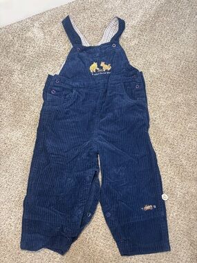 Vintage Winnie the Pooh 12-18 Embroidered Bib Corduroy‎ Overalls Classic Y2K